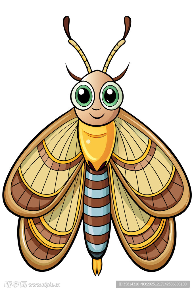 可爱卡通飞蛾形象