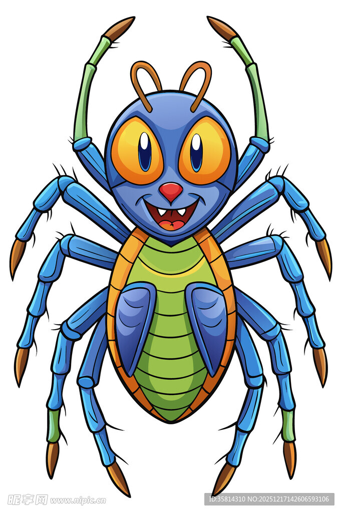 彩色卡通蜘蛛形象