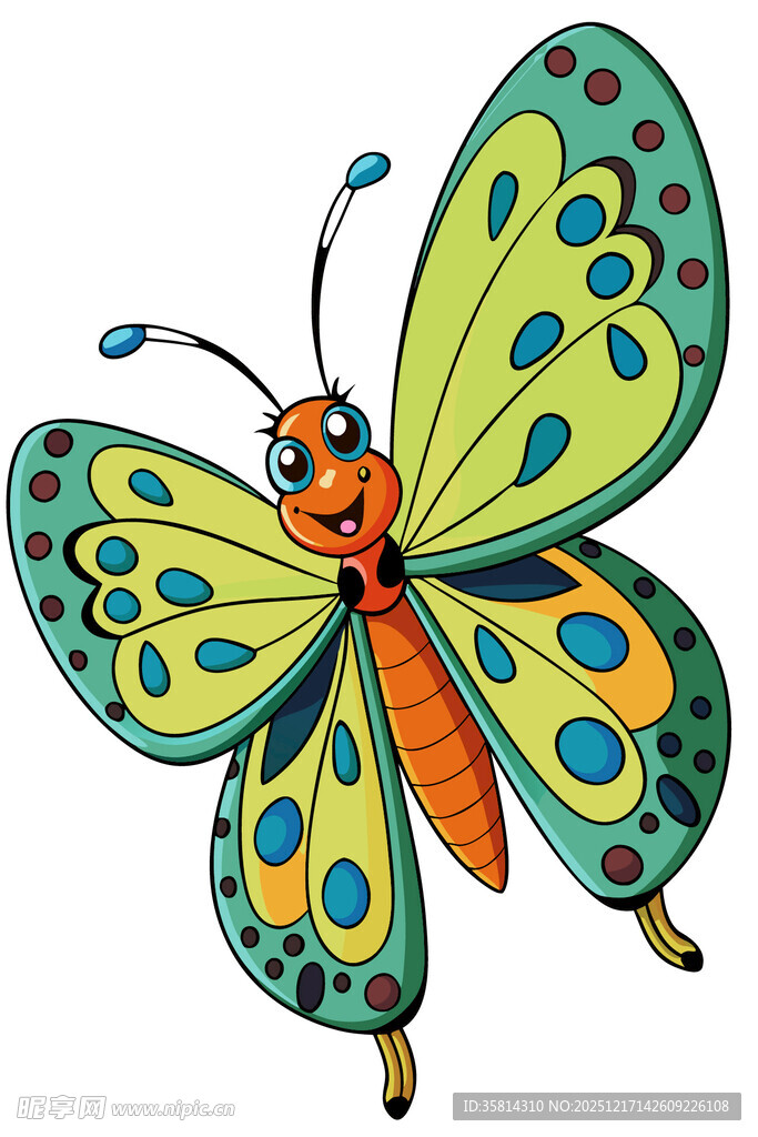 彩色斑点蝴蝶插画