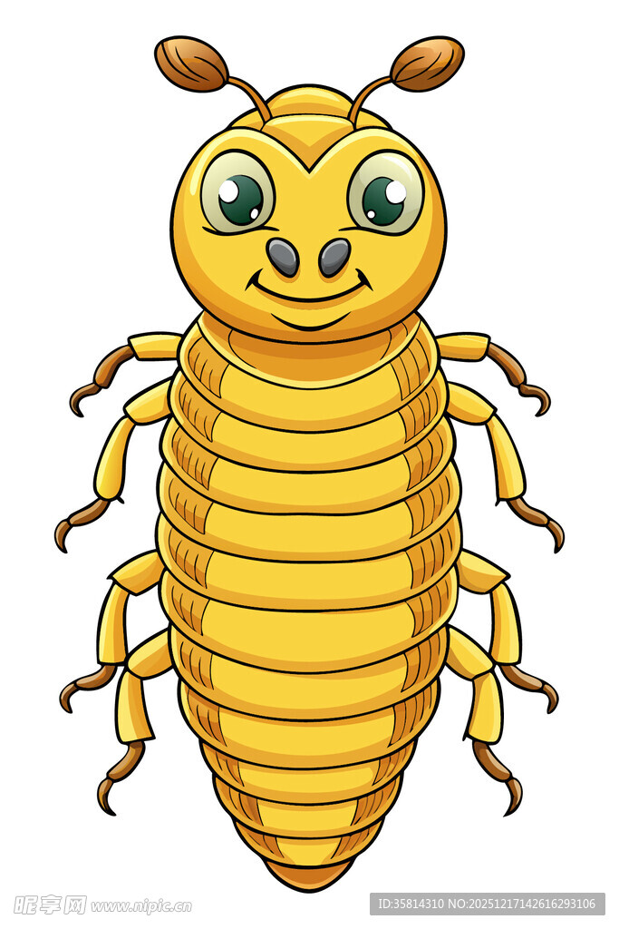 可爱卡通多足虫形象