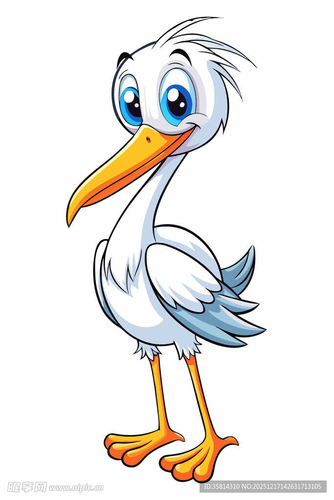 可爱卡通鹈鹕形象