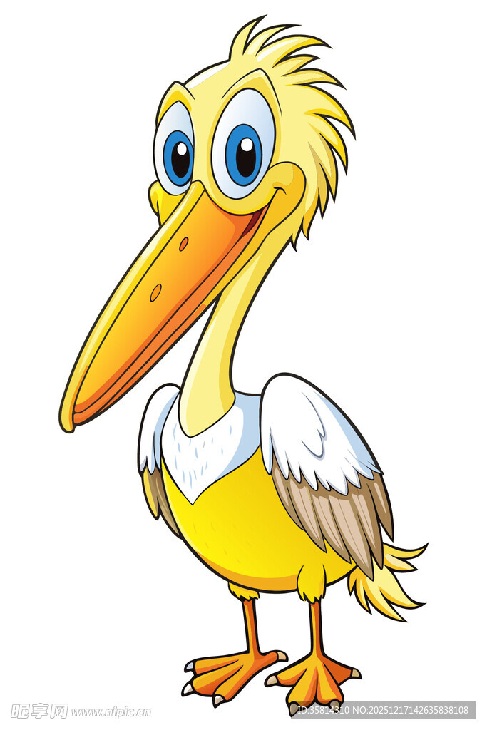 可爱卡通鹈鹕形象