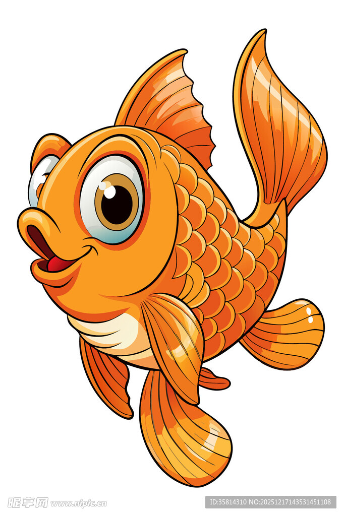 可爱卡通金鱼形象