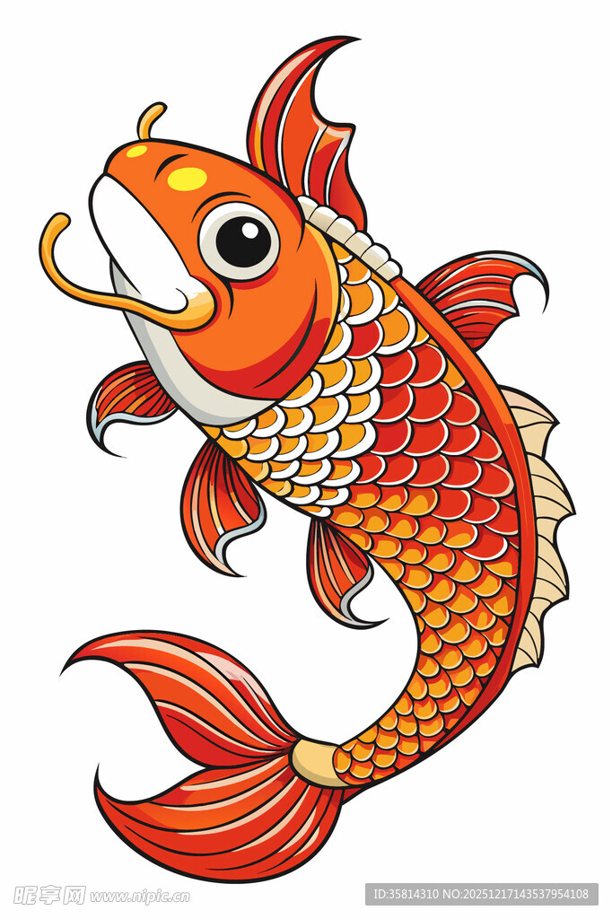 吉祥锦鲤插画