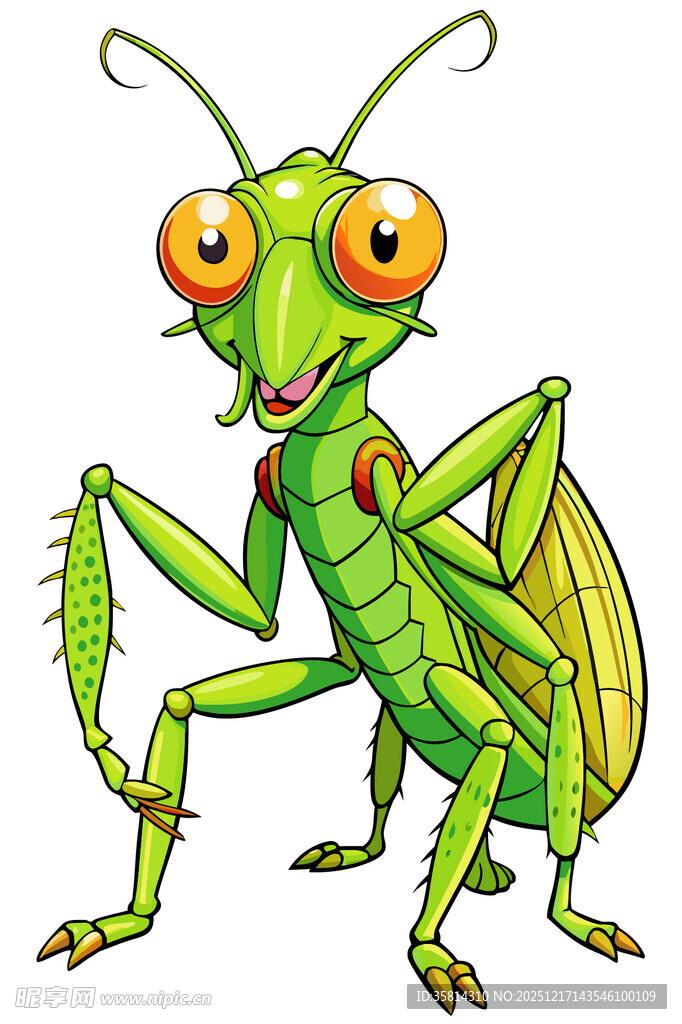 可爱卡通螳螂形象