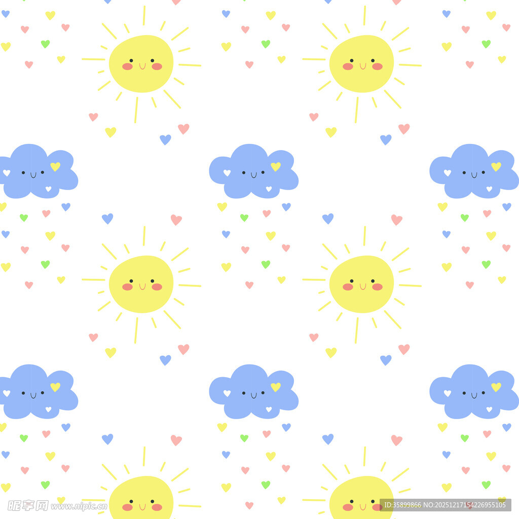 卡通太阳云朵