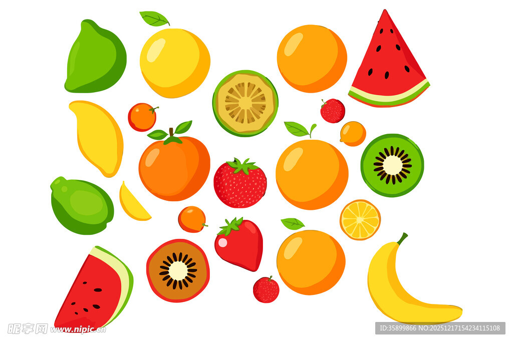 卡通水果插图