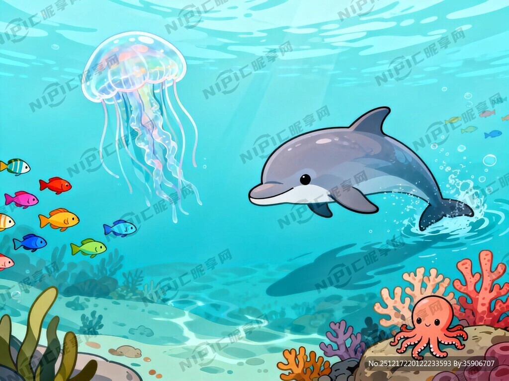 海底世界 画面清新 卡通动物