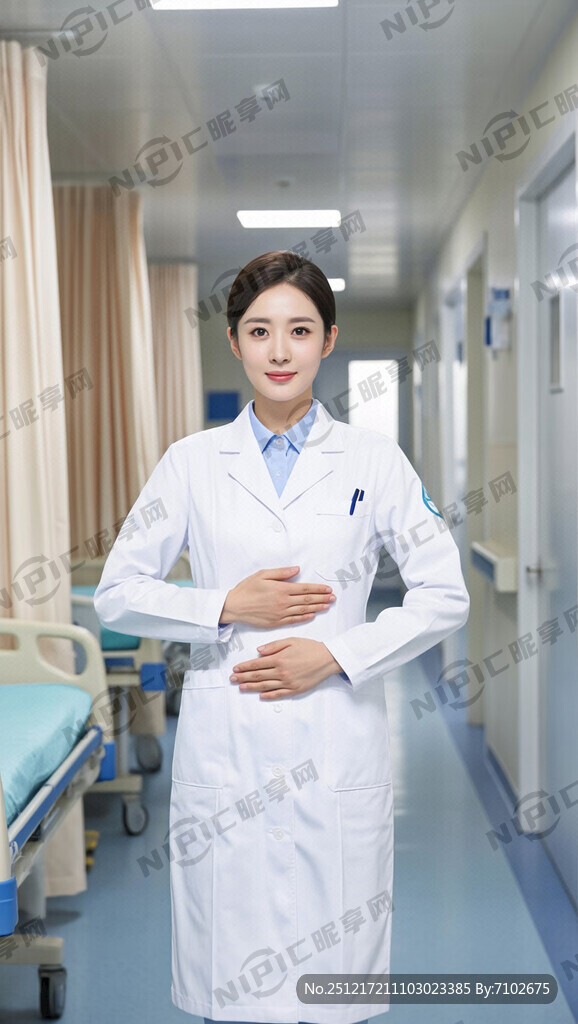 一个美女医生 全身照片  