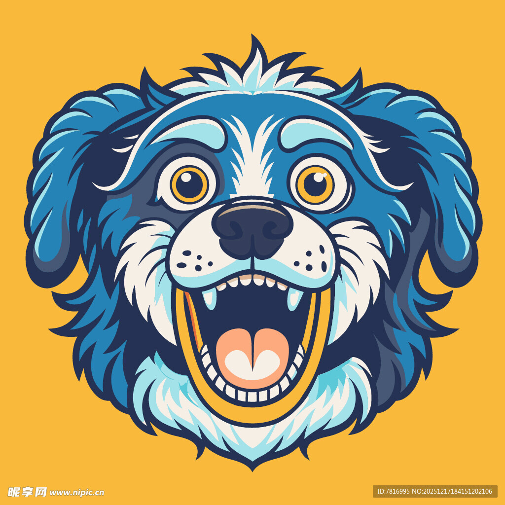 可爱蓝毛狗狗卡通头像