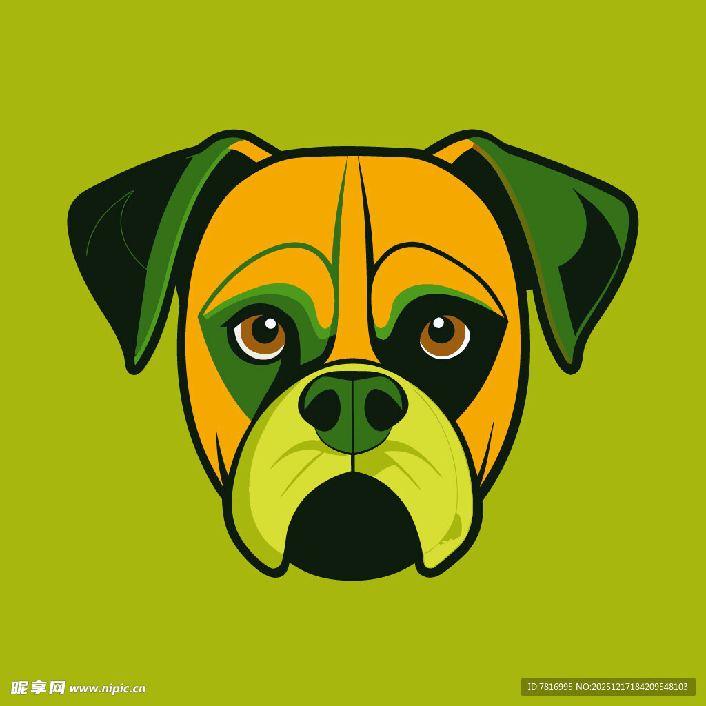 卡通拳击犬头像