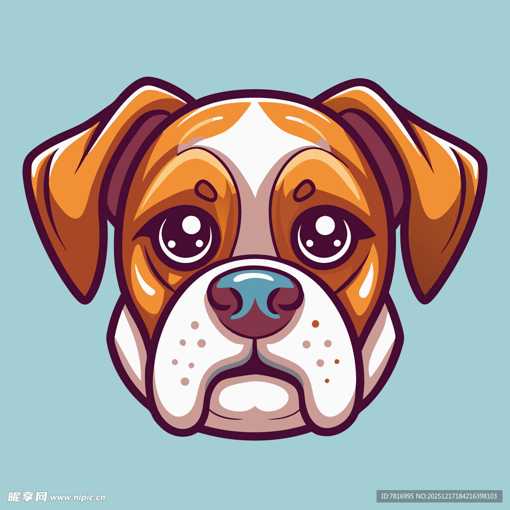 可爱拳击犬卡通头像