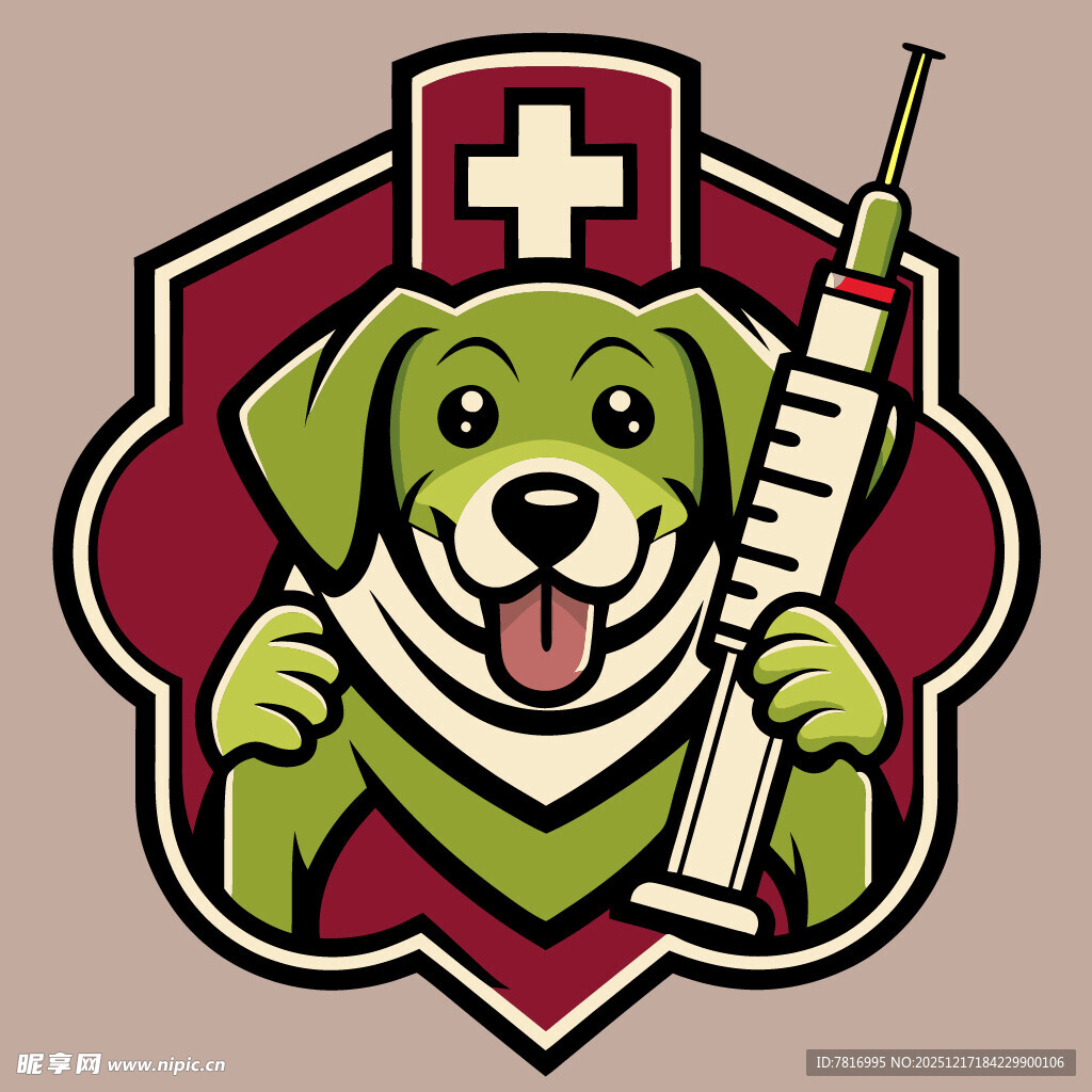 狗狗医护形象插画