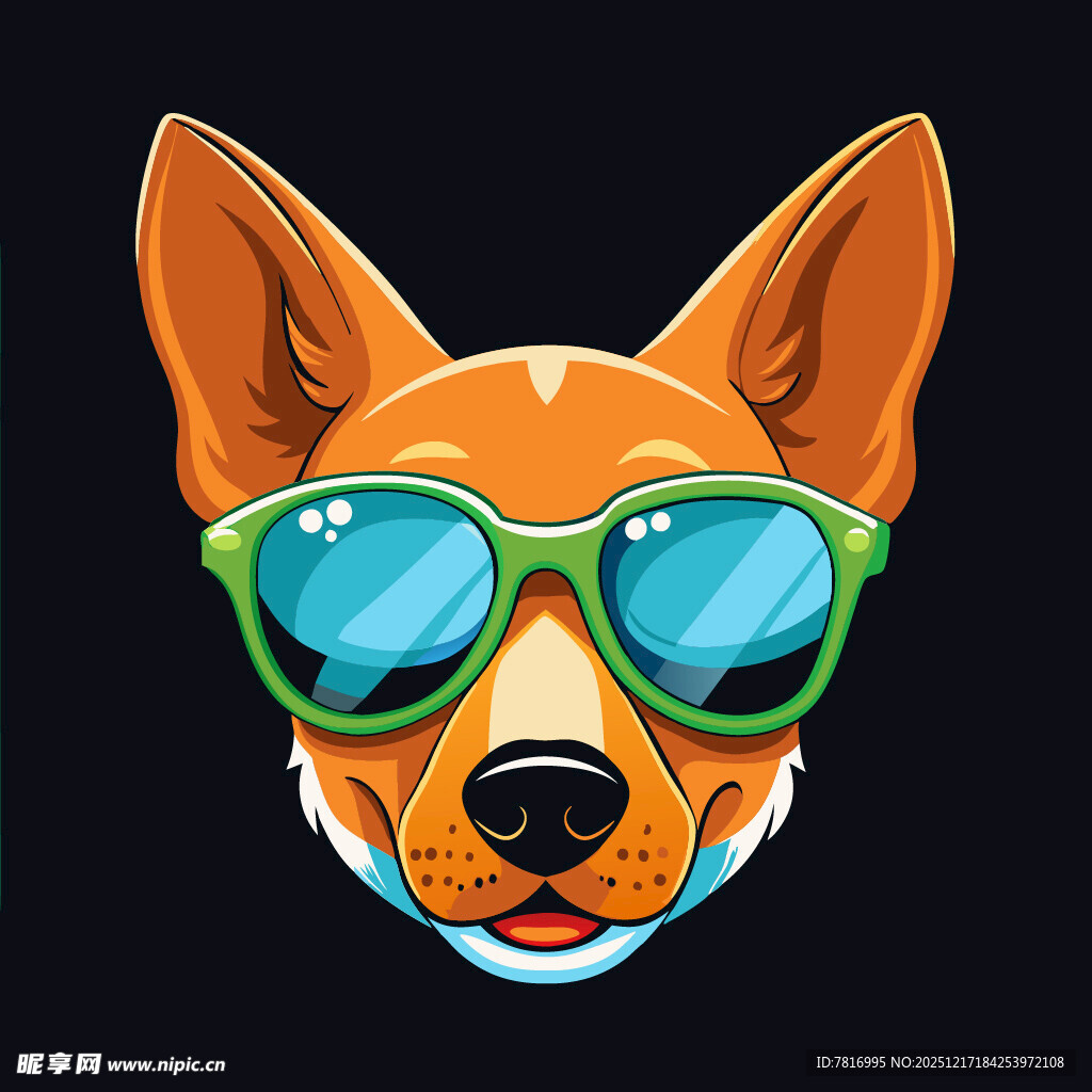 戴墨镜的俏皮狗狗