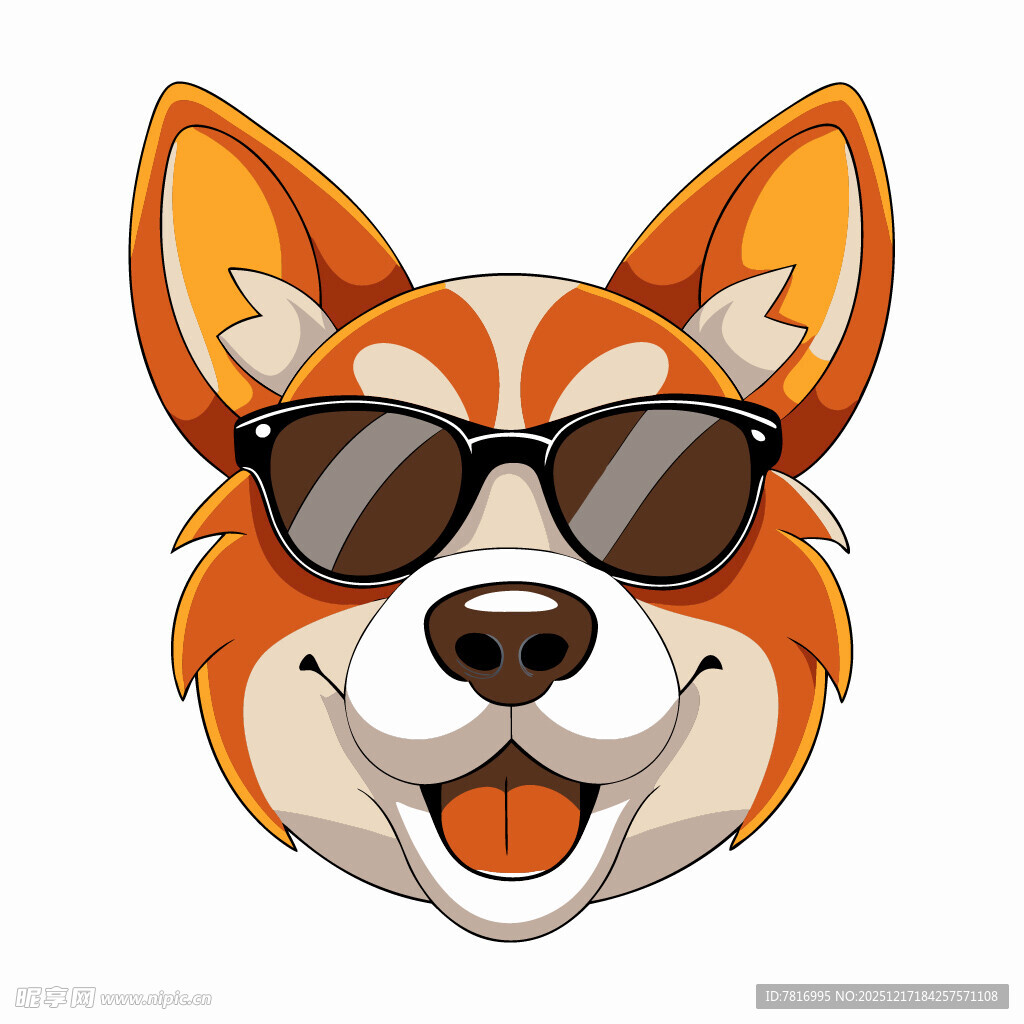 戴墨镜的可爱柯基犬