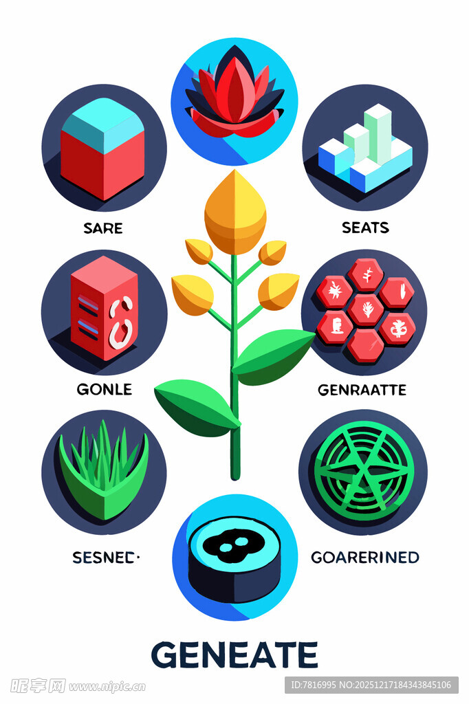 基因技术相关图标集合