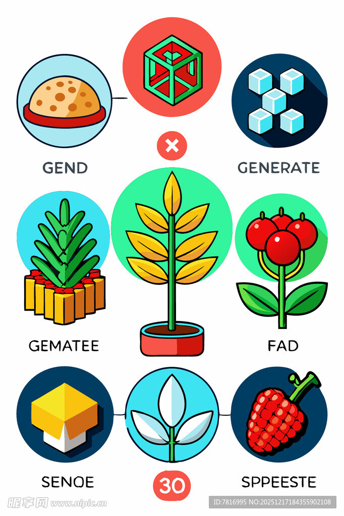 植物基因相关图标集合