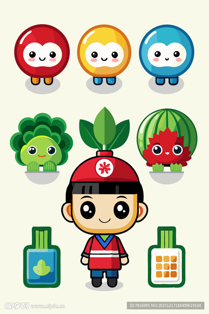 可爱蔬果卡通人物形象