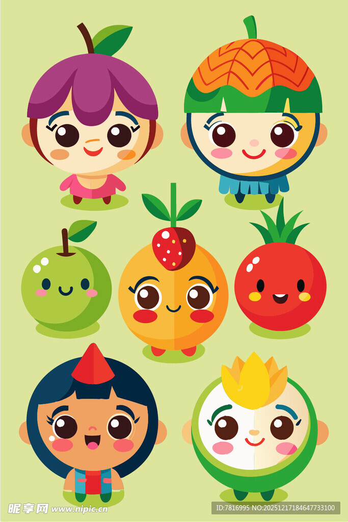 可爱水果拟人卡通形象