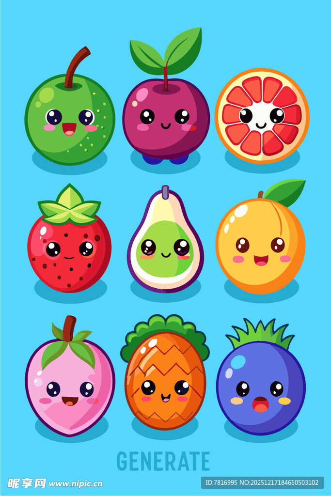 可爱卡通水果表情集合