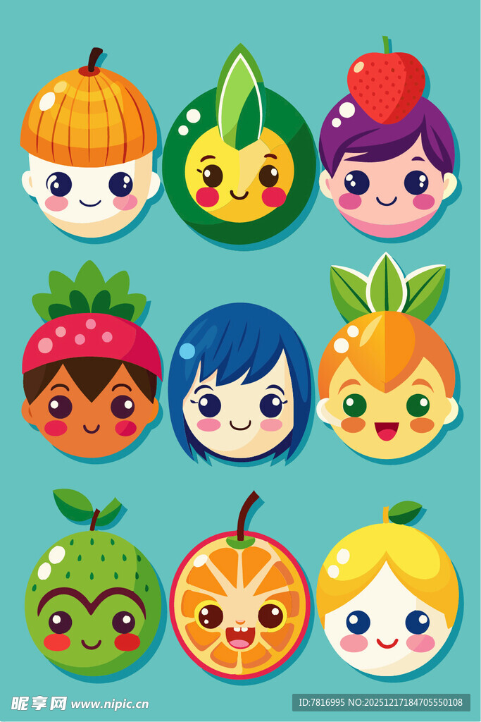 可爱水果拟人卡通形象