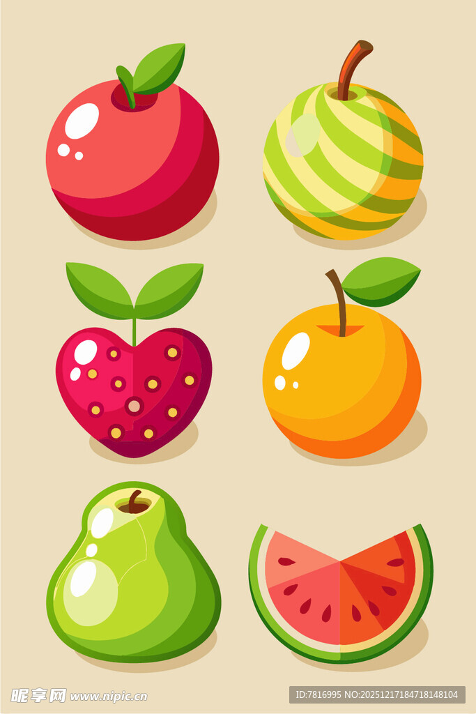 多彩缤纷的新鲜水果集合