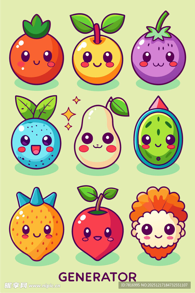可爱卡通水果表情集合