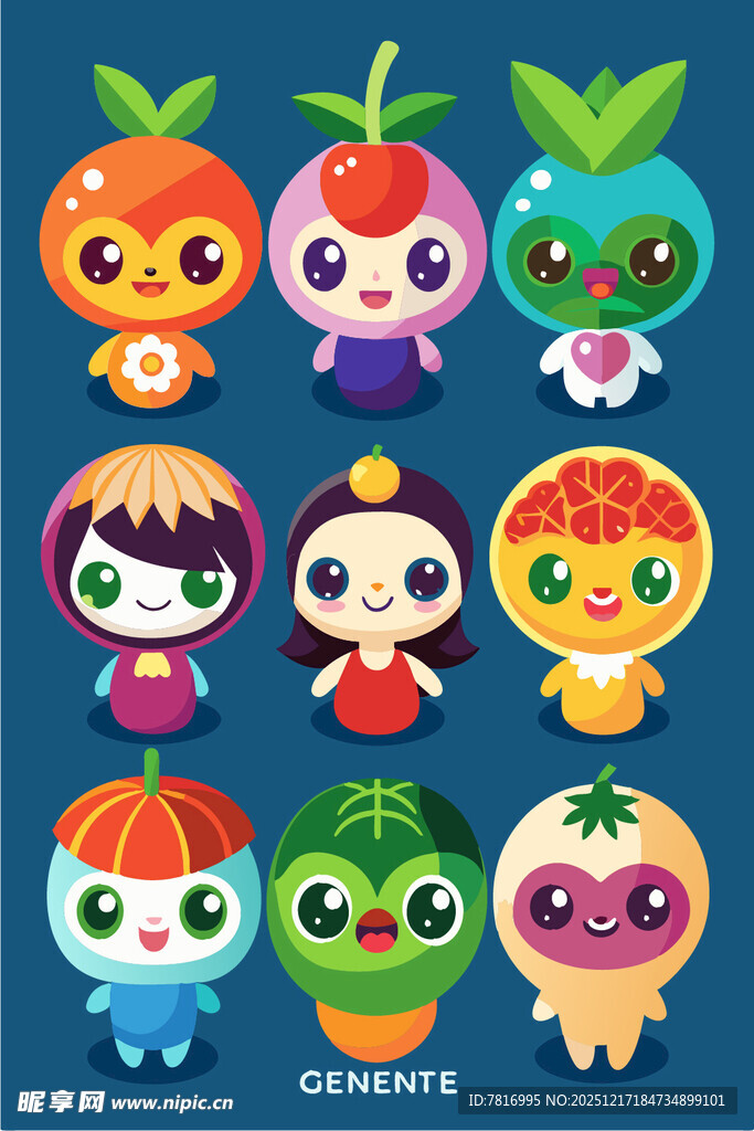 可爱水果拟人卡通形象