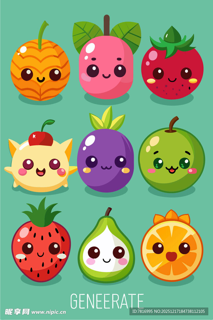 可爱水果卡通形象集合