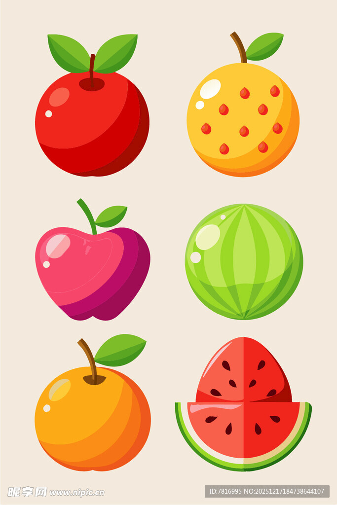 多彩水果插画集合