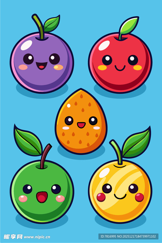 可爱表情水果大集合