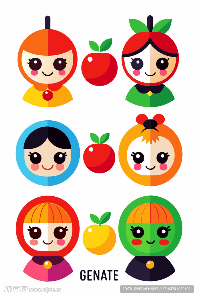 可爱水果拟人卡通形象