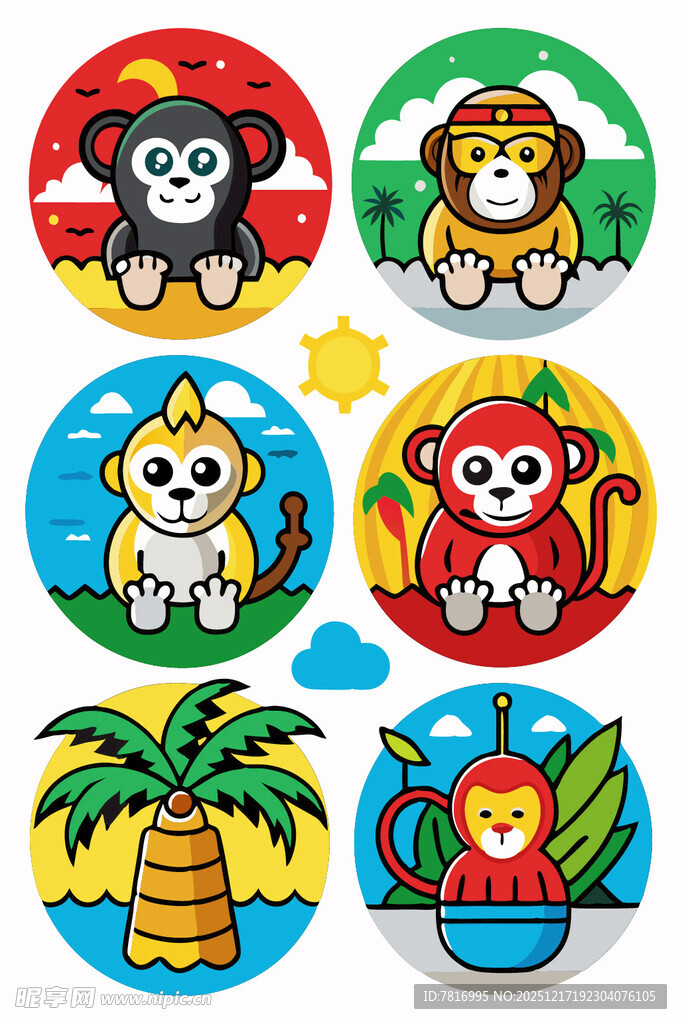 可爱动物卡通图案集合