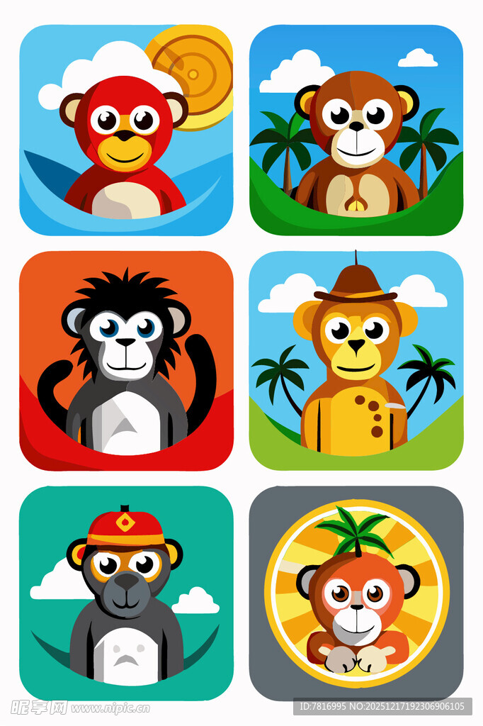 可爱动物图标集合