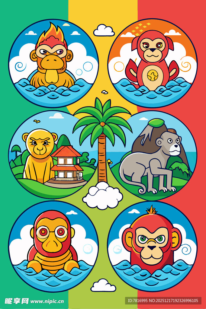 可爱动物卡通图案集合