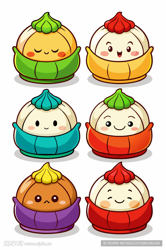 可爱卡通包子形象集合