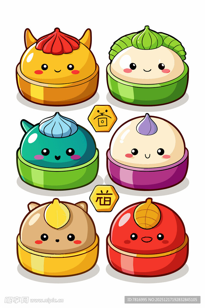 可爱卡通风格特色包子形象