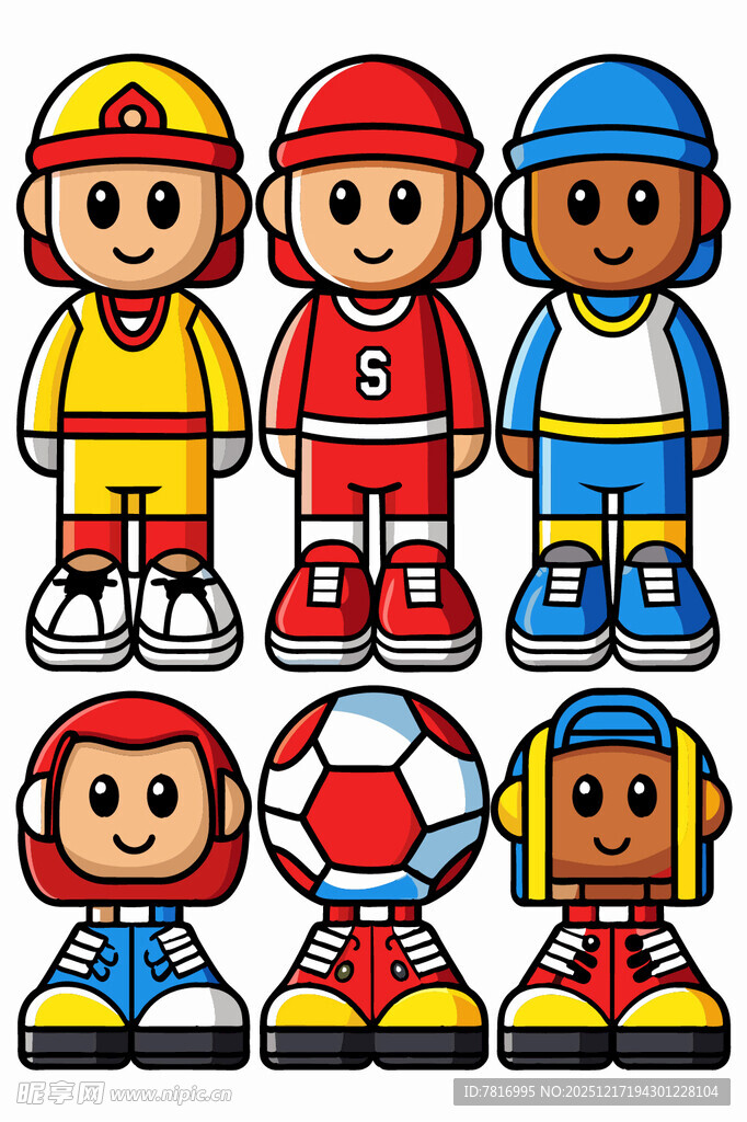 卡通运动儿童形象集合
