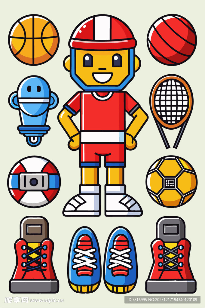 运动小子与各类运动装备