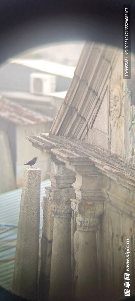 澳门大三巴威尼木质建筑局部特写