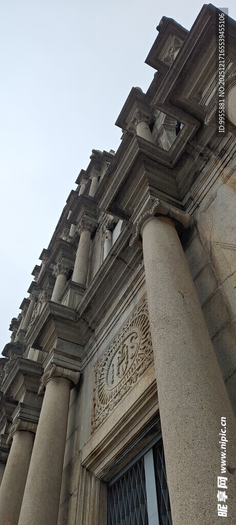 澳门大三巴威尼古典建筑立柱特写