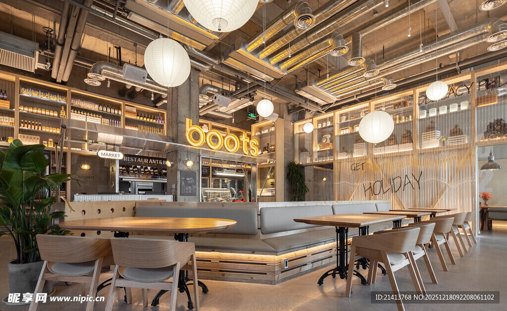 现代风开放式餐厅吧台空间