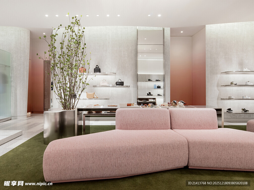 粉色沙发装点现代室内空间