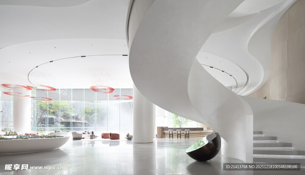 现代简约风格螺旋楼梯空间