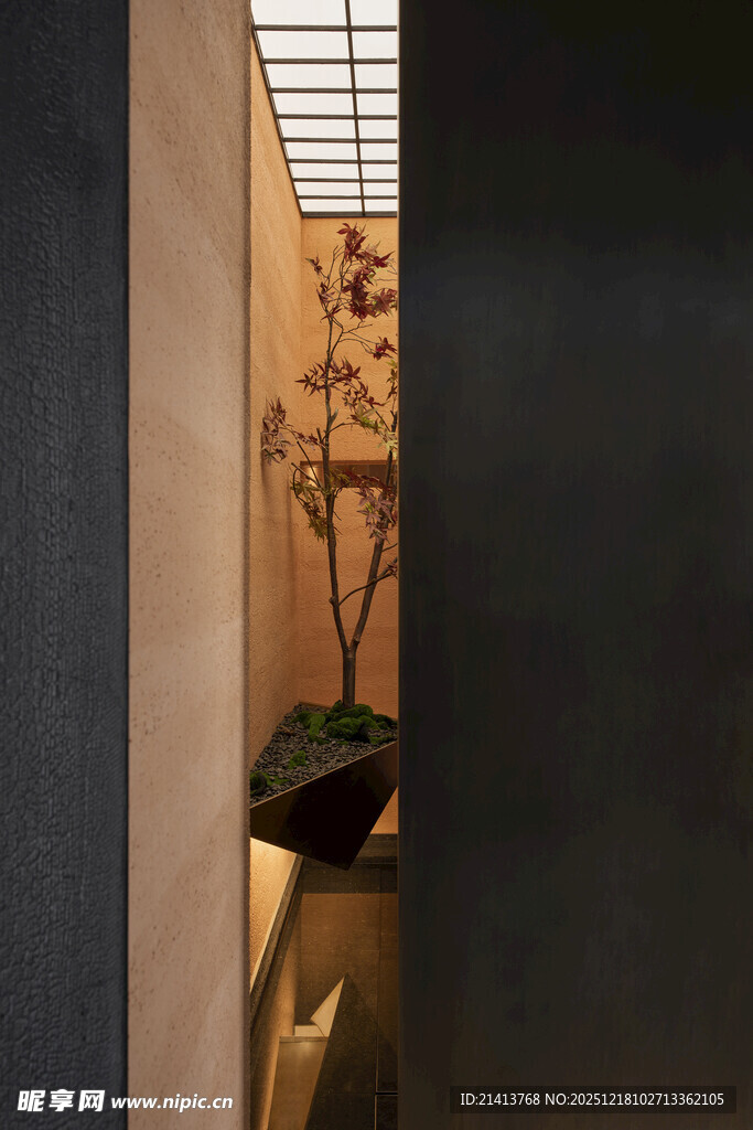 中式走廊绿植装饰景致