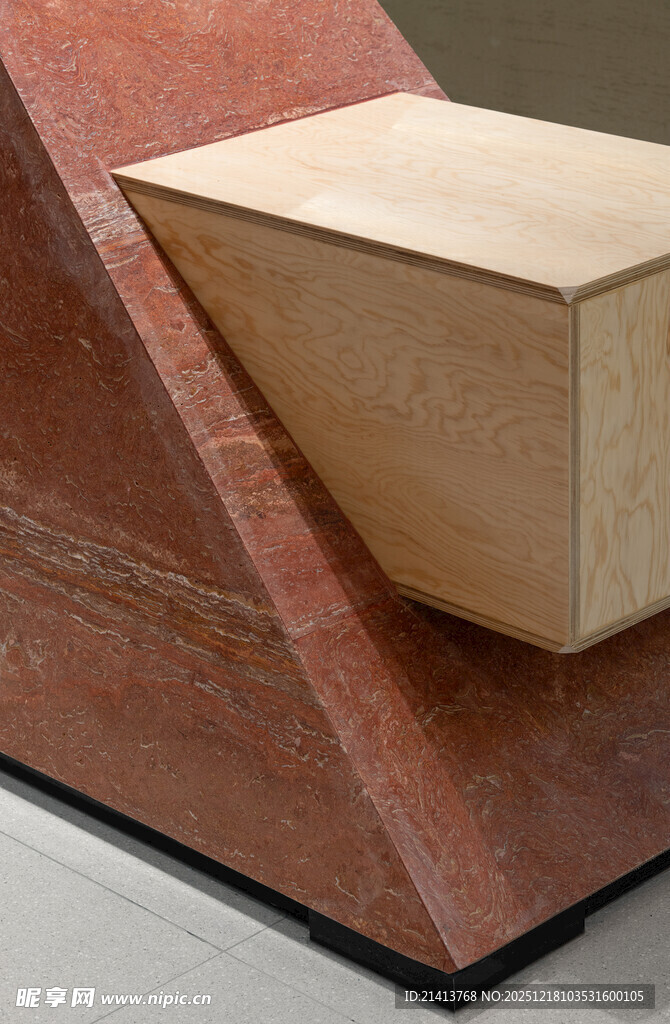 木质几何造型物件展示