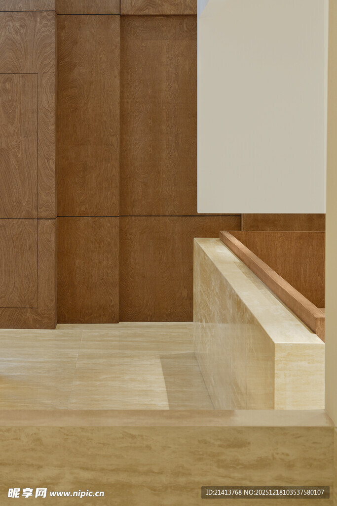 现代简约木质室内装修场景