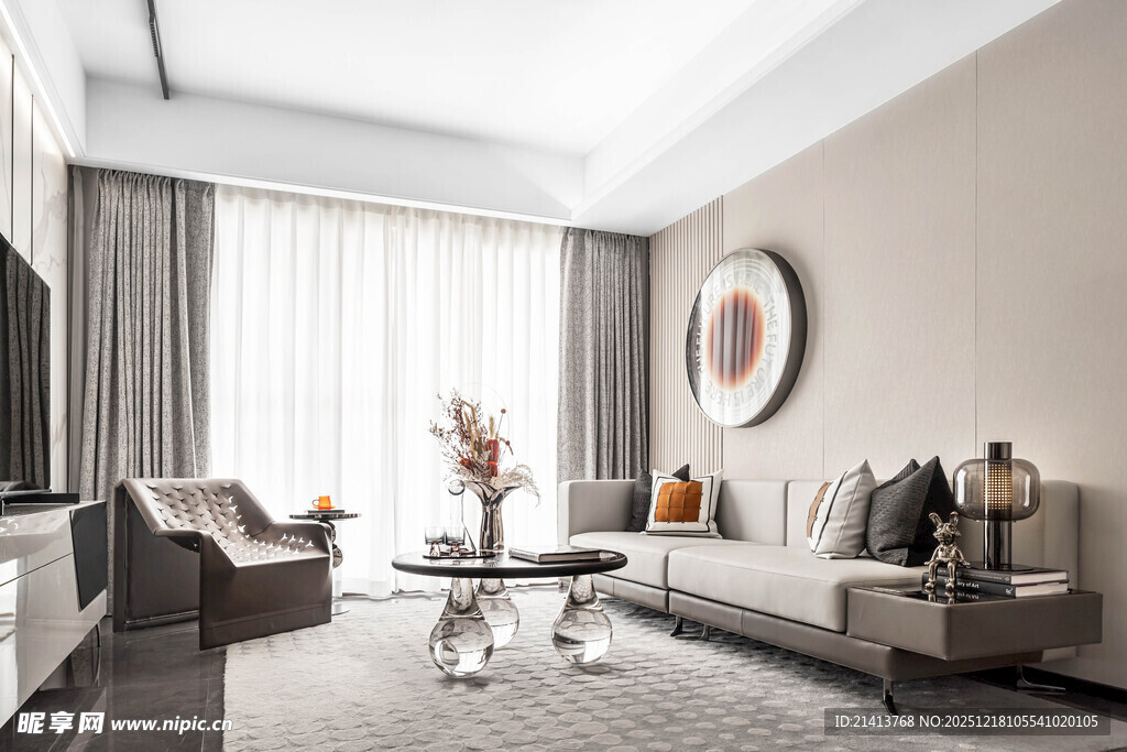 现代简约风客厅室内场景