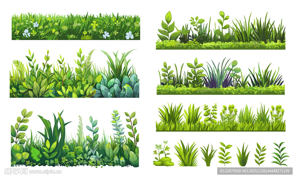 卡通草丛