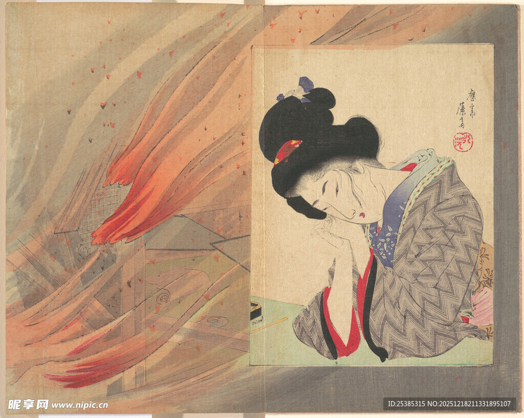 日本传统艺伎插画艺术